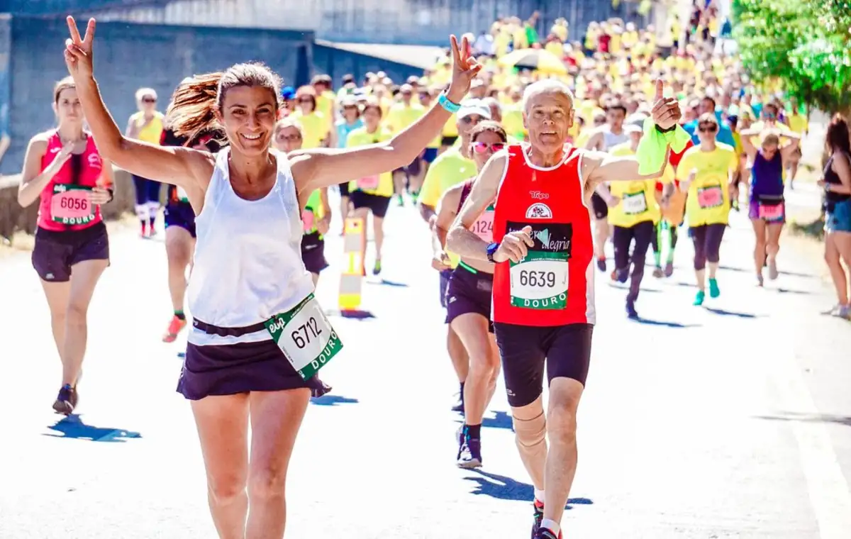 Runners moving together during a charity event