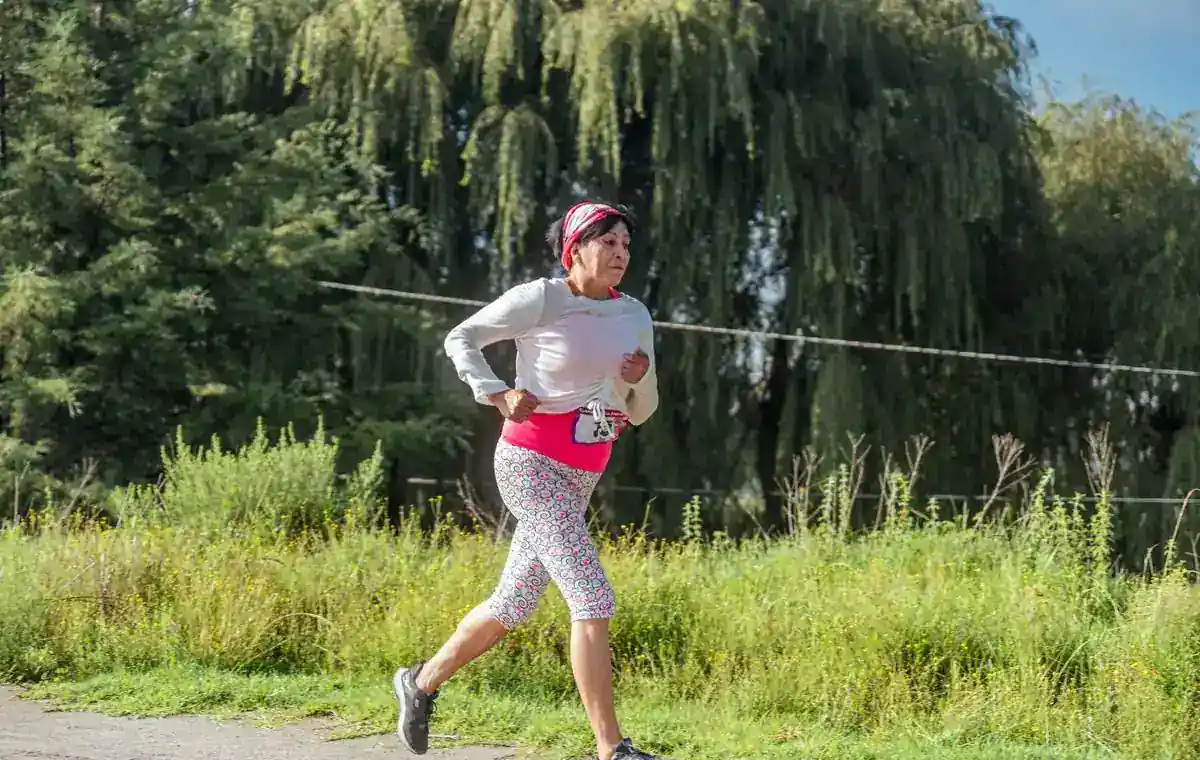 Runner training outdoors